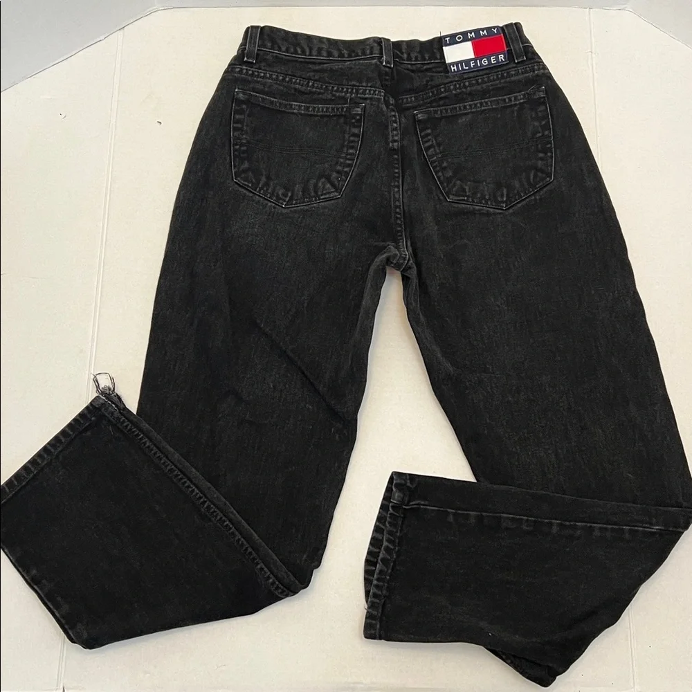 90’s TOMMY HILFIGER BLACK STRAIGHT LEG HIGH WAIST JEANS